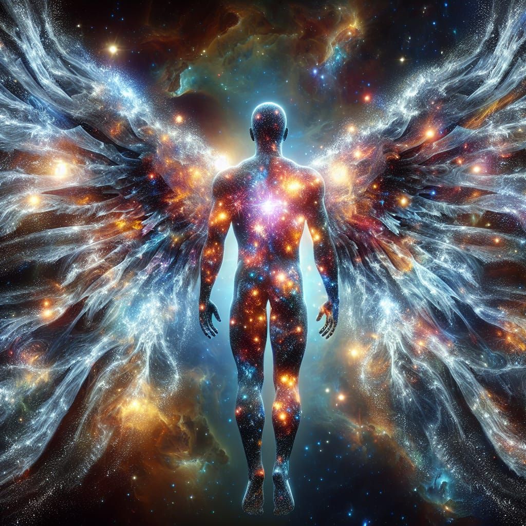 Celestial Being Made of Stars and Galaxies