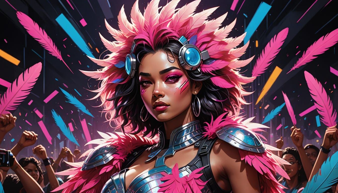 Glamorous Pop Star Chick Takes Center Stage