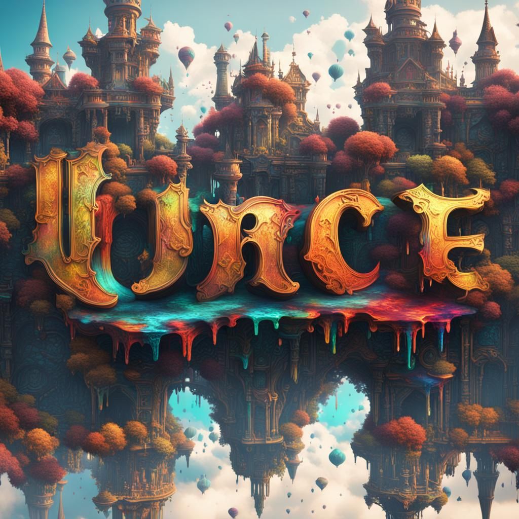 Upside Down Colorful Writing in Matte Painting Style