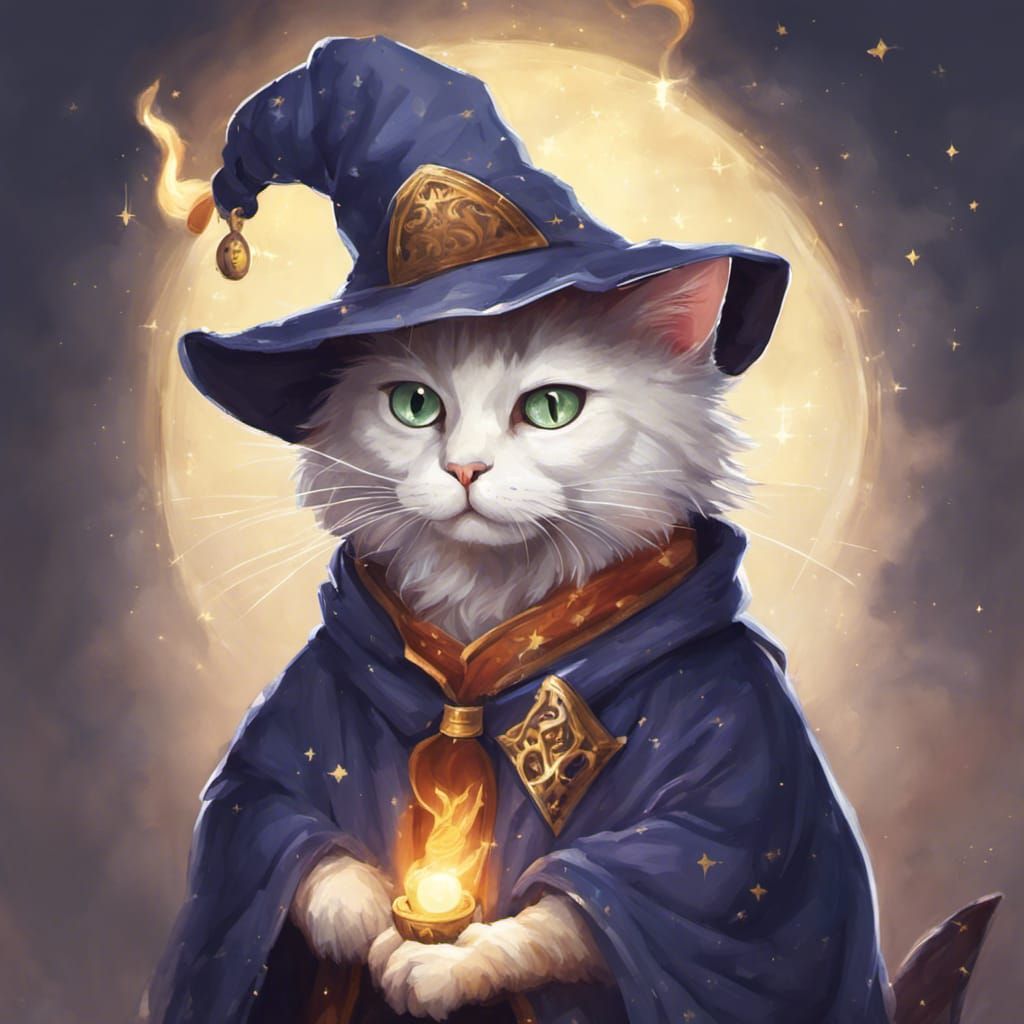 A Wizard Cat Generated by AI