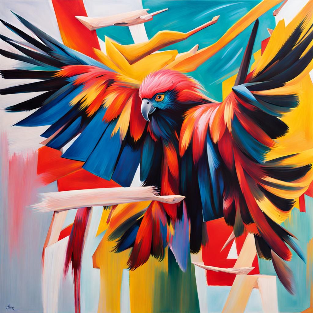 Here is a parrot that fell into a paint pot...  (1/3)