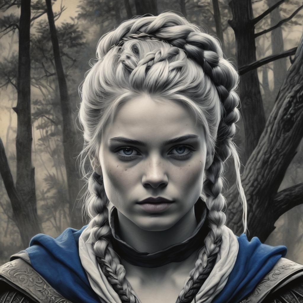 Medieval Forest Ranger in Muted Charcoal Splendor