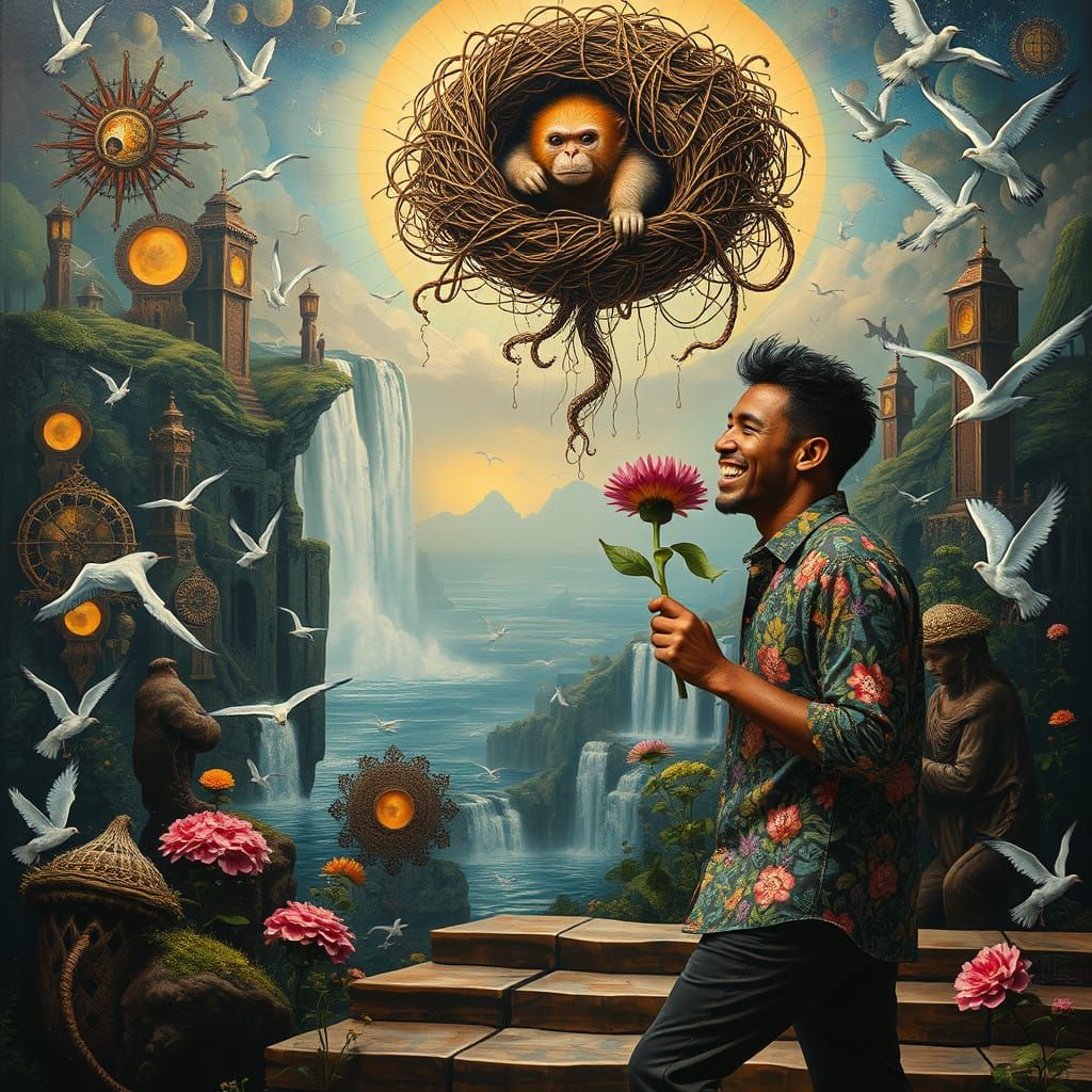 Floating Water City: Sacred Geometry and Psychedelic Art