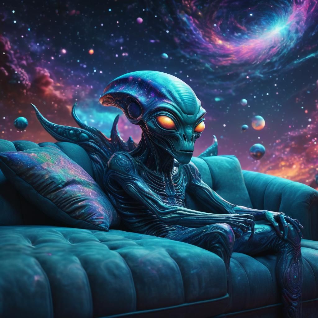 Cosmic Surrealist Alien Dream in Astral Illustration