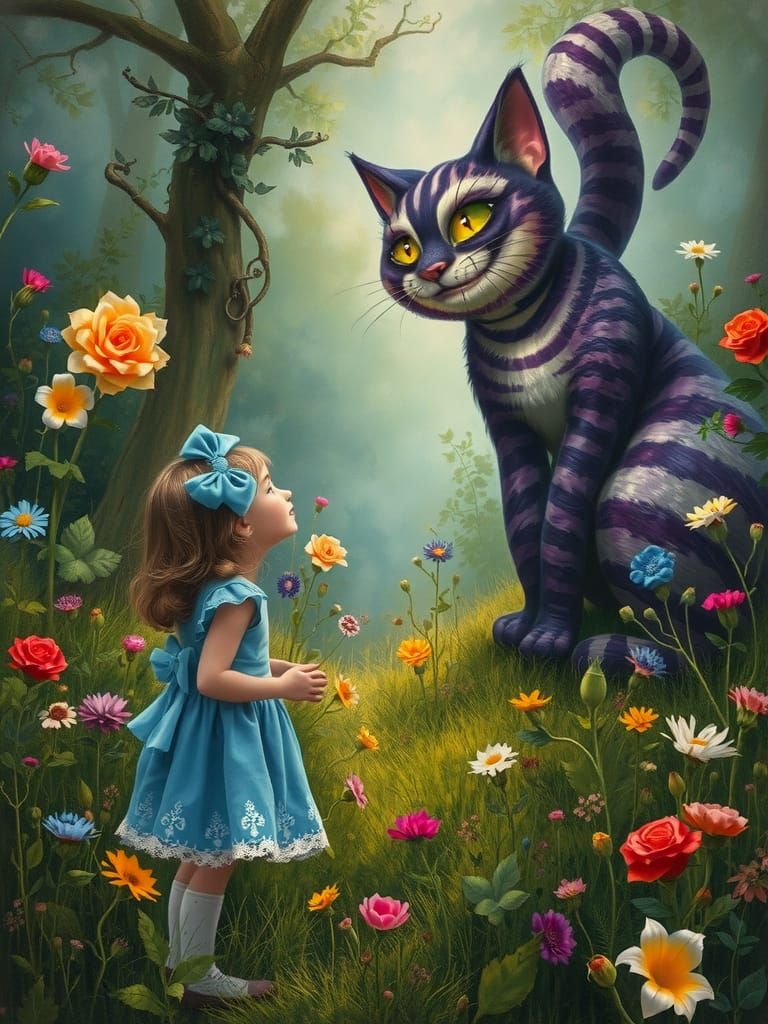 Alice and Cheshire Cat in Dreamscape