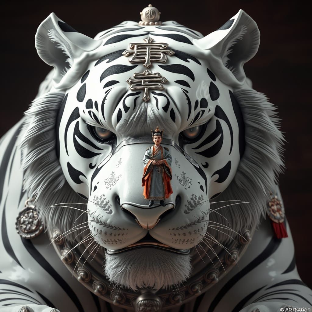Majestic White Tiger Embodies Korea's Heritage in Hyper-Deta...
