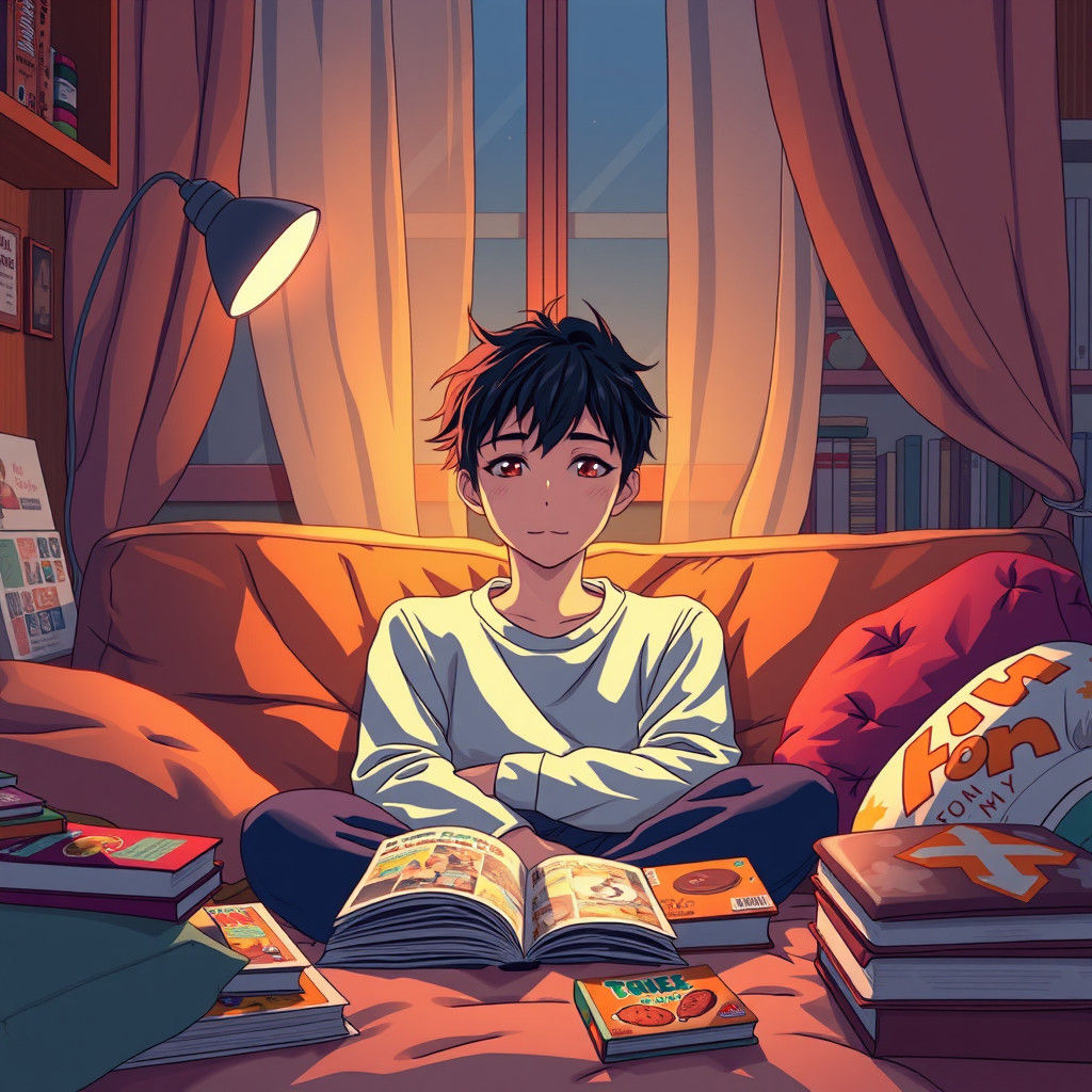 Cozy Manga Room in Studio Trigger Style