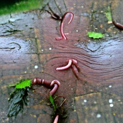 Earthworms Dancing in the Heavy Rain