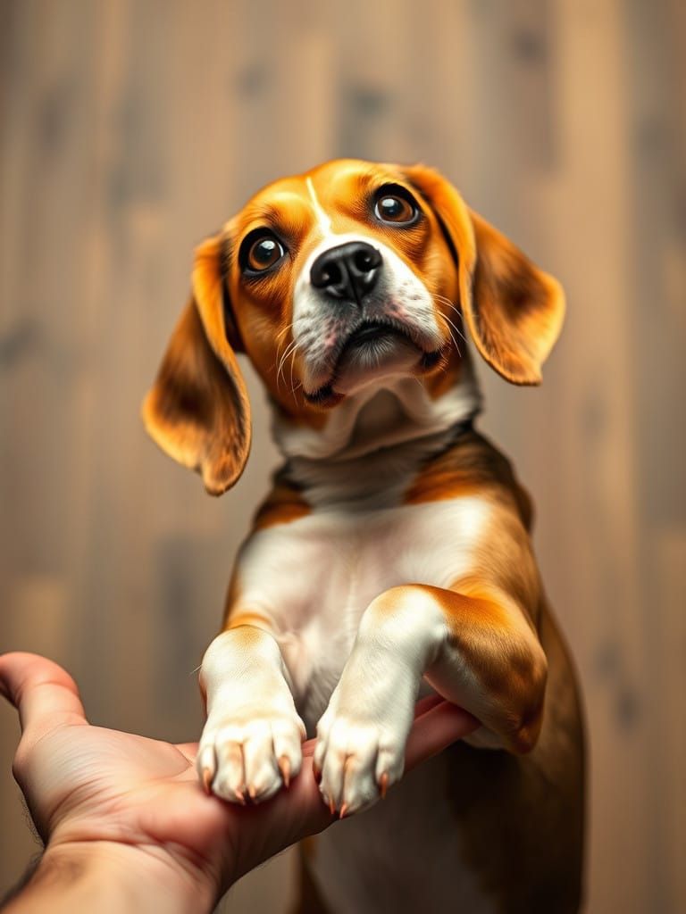 Cute Beagle Begging to Go Outside in a Charming Portrayal