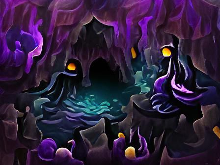 Mysterious Dark Cavern of the Deep