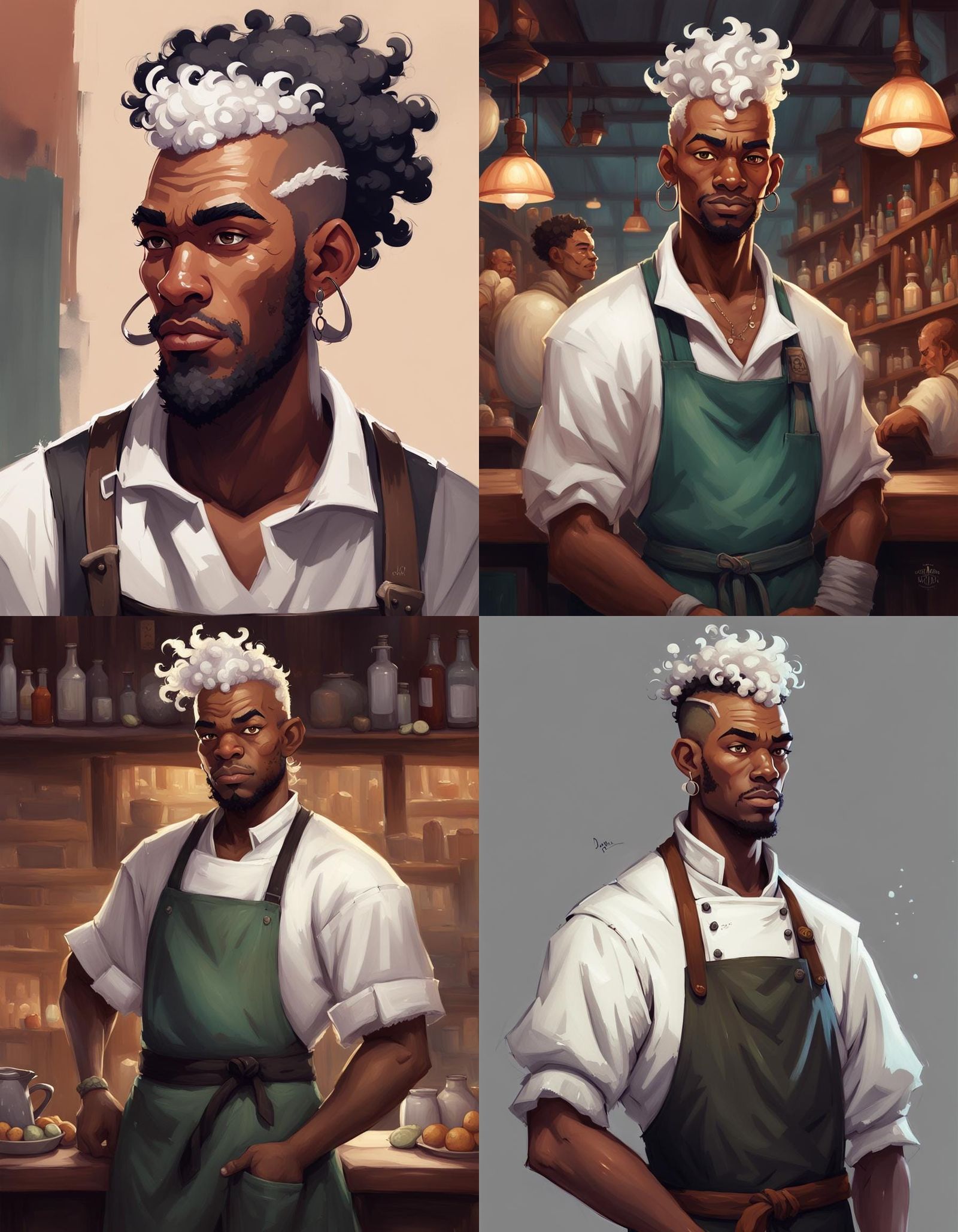 African-American Tavern Keeper in Pop Surrealism Style