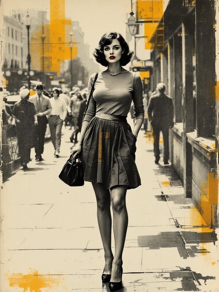 Vintage Print of a 1950s Pin-Up Woman