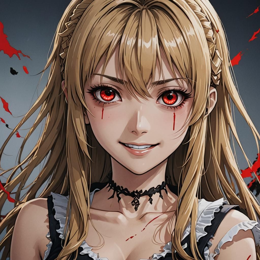 Misa Amane Anime Profile Icon in Cel-Shaded Style