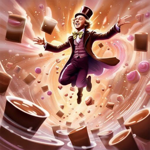 Willy Wonka's Candy Factory: Hyperrealistic Digital Illustra...