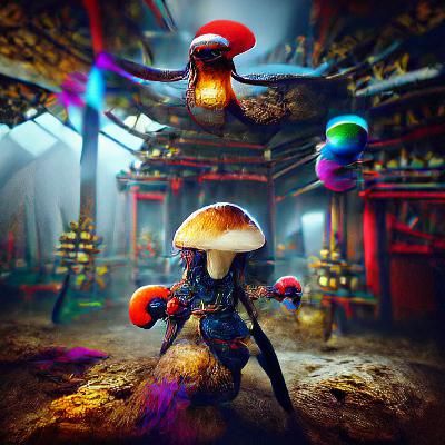 Astronaut Walks on a Desolate Planet