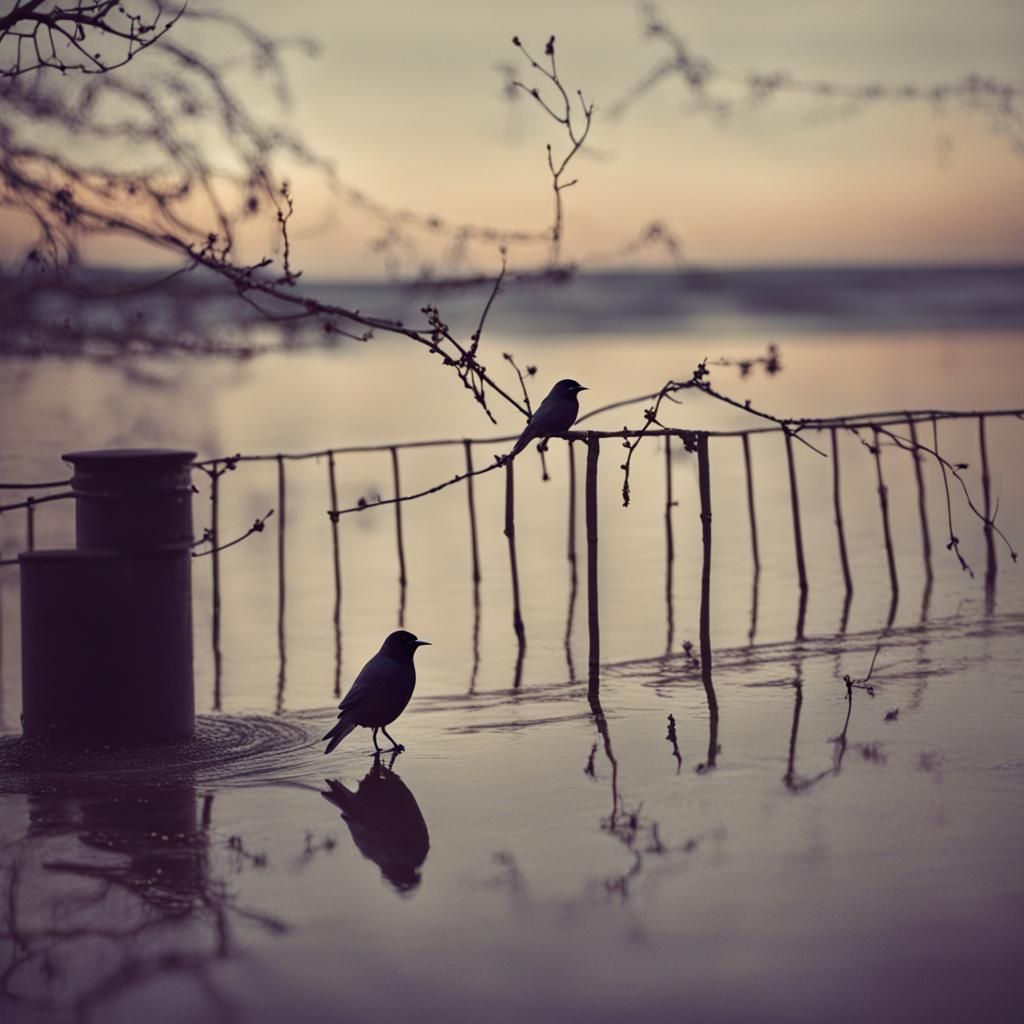 Free Bird Over Desert Highway at Dusk