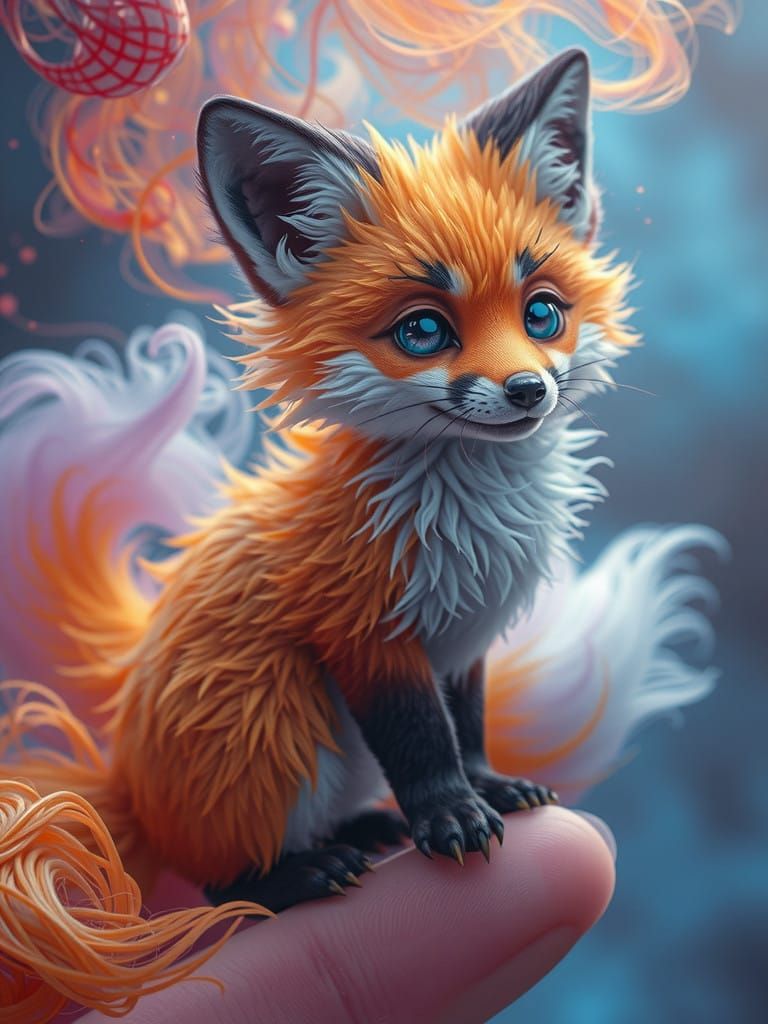 Mystical Fox in Eerie, Ethereal Landscape