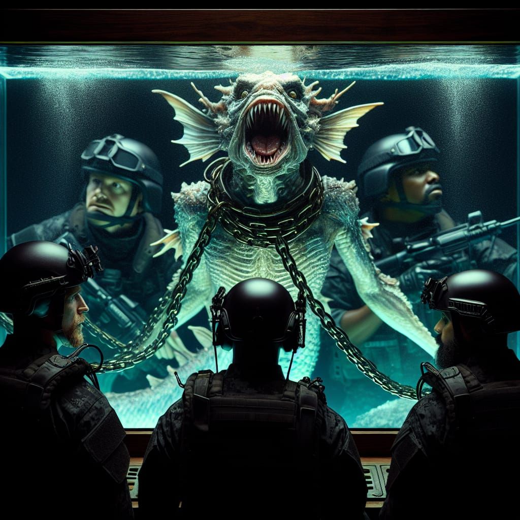 Hyperrealistic Mermaid Imprisoned in Tank