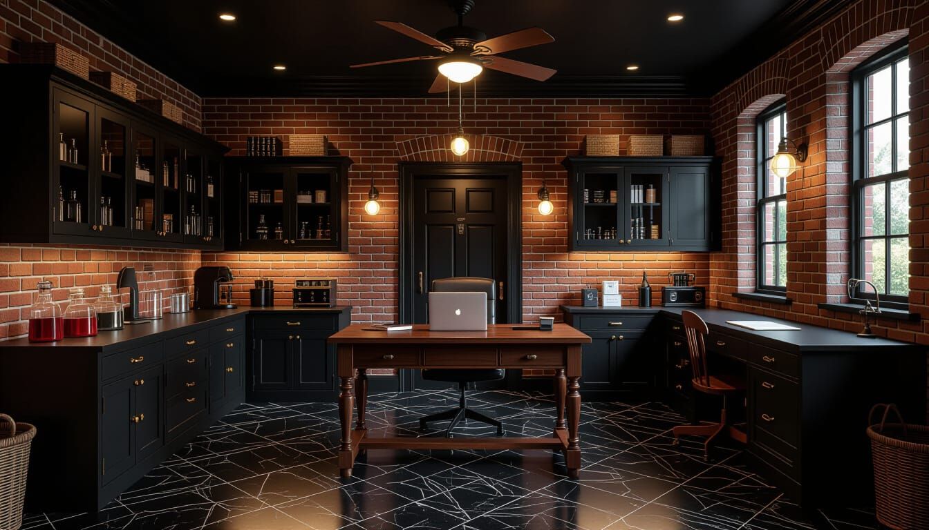 Victorian Workshop with Secret Door Matte Painting