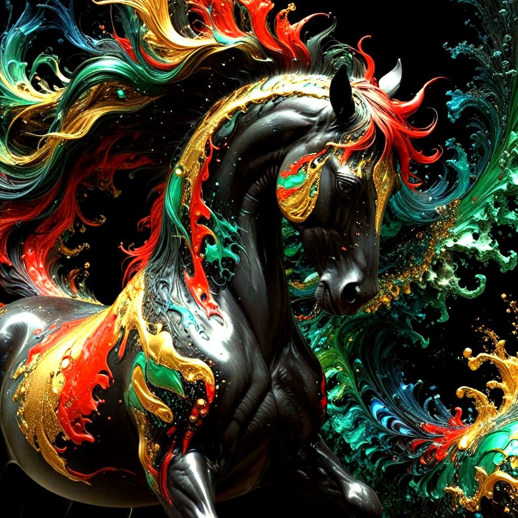 Surreal Equine Form in Vibrant Colors