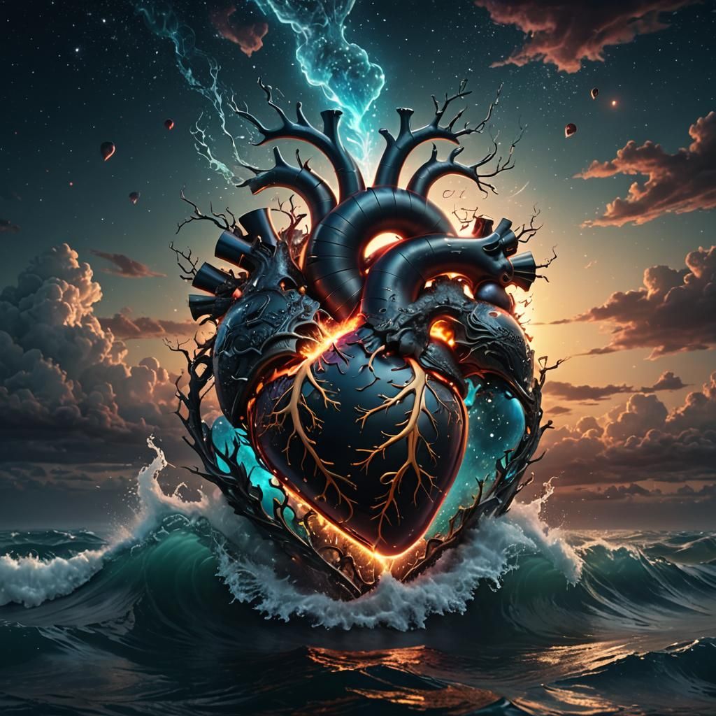 Anatomical Heart Drifting in Astral Sea