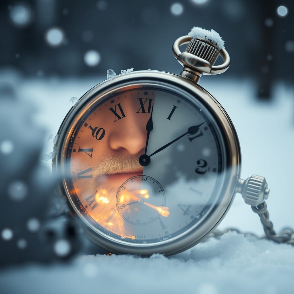 Timeless Figure Frozen in Winter Wonderland