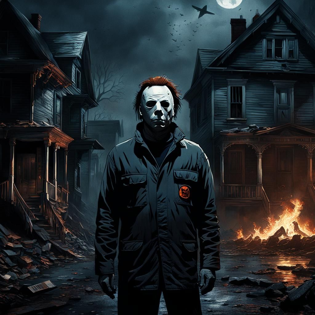 Epic Cinematic Digital Painting of Michael Myers
