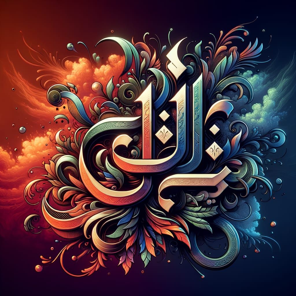 Arabic Calligraphy Logo in Fantasy Style