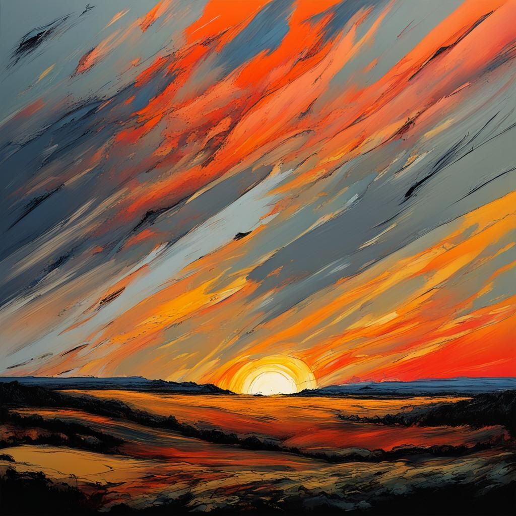 Wuthering Heights Sunset: Abstract Art in England