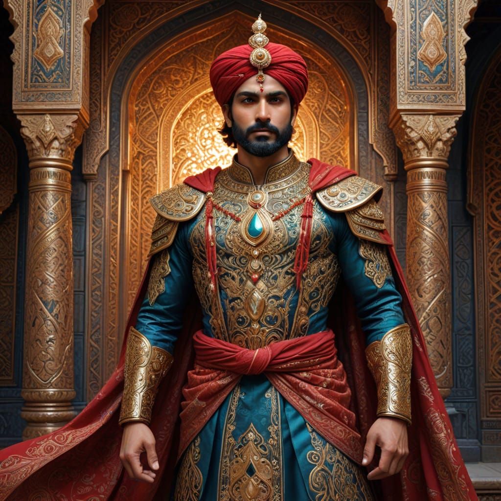 A Grand Ruler in Opulent Splendor: Barbak Shahzada's Triumph...