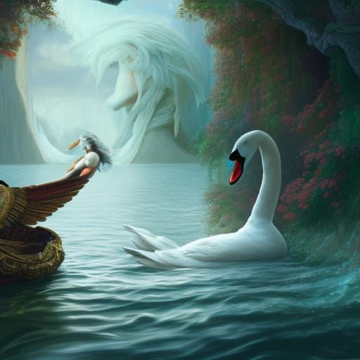 Leda and the Swan: Detailed Matte Painting