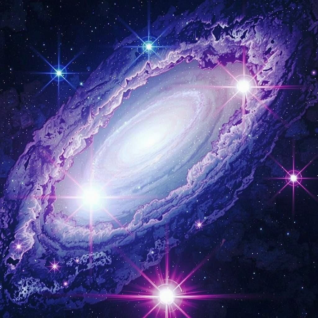 Cosmic Background Transitions into Vibrant Galaxy, Symbolizi...