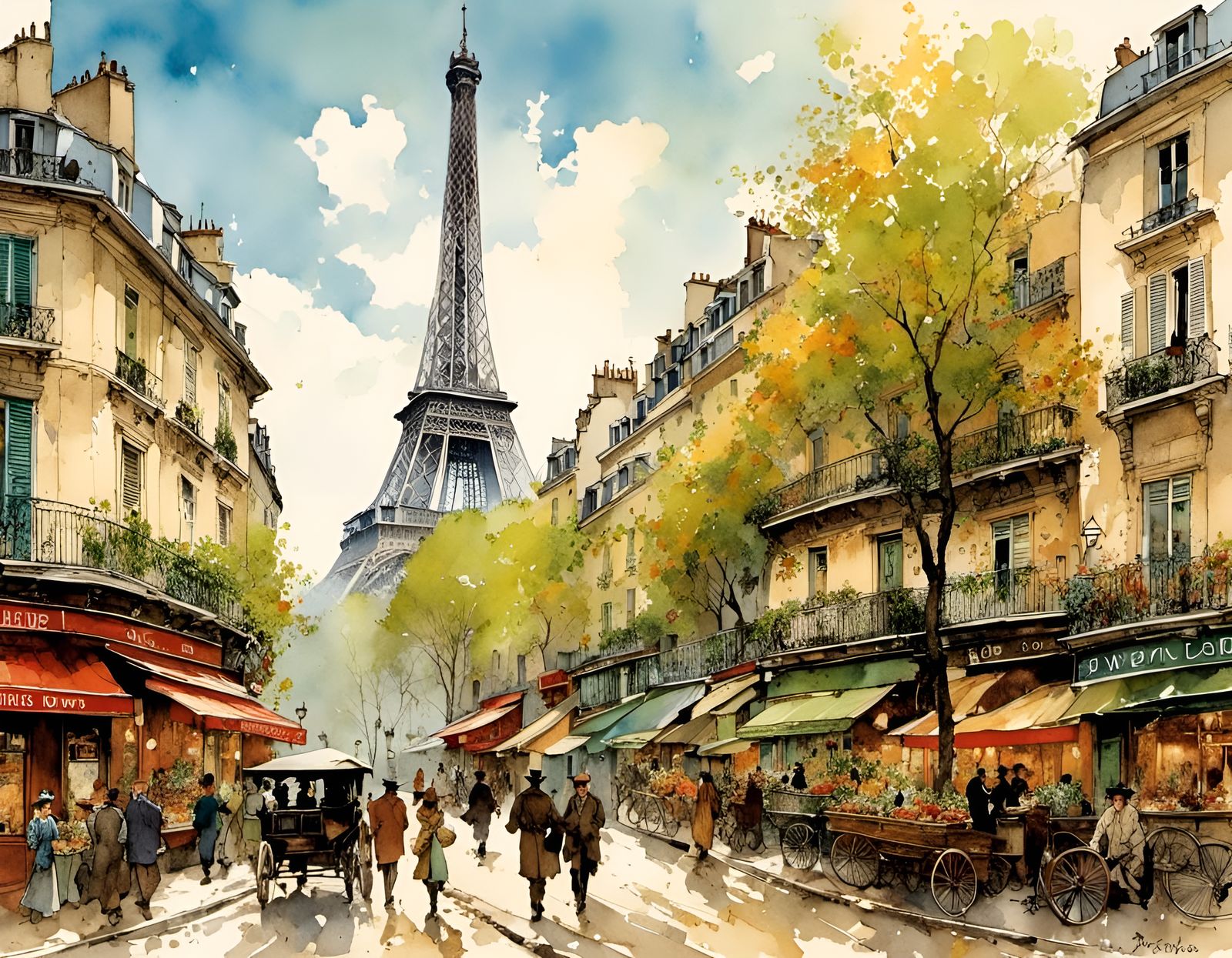 Montmartre Morning Stroll with Eiffel Tower View