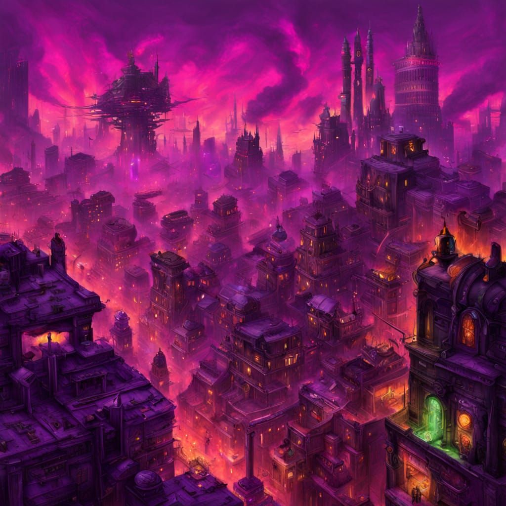 Steampunk City Under Siege by Fiery Inferno
