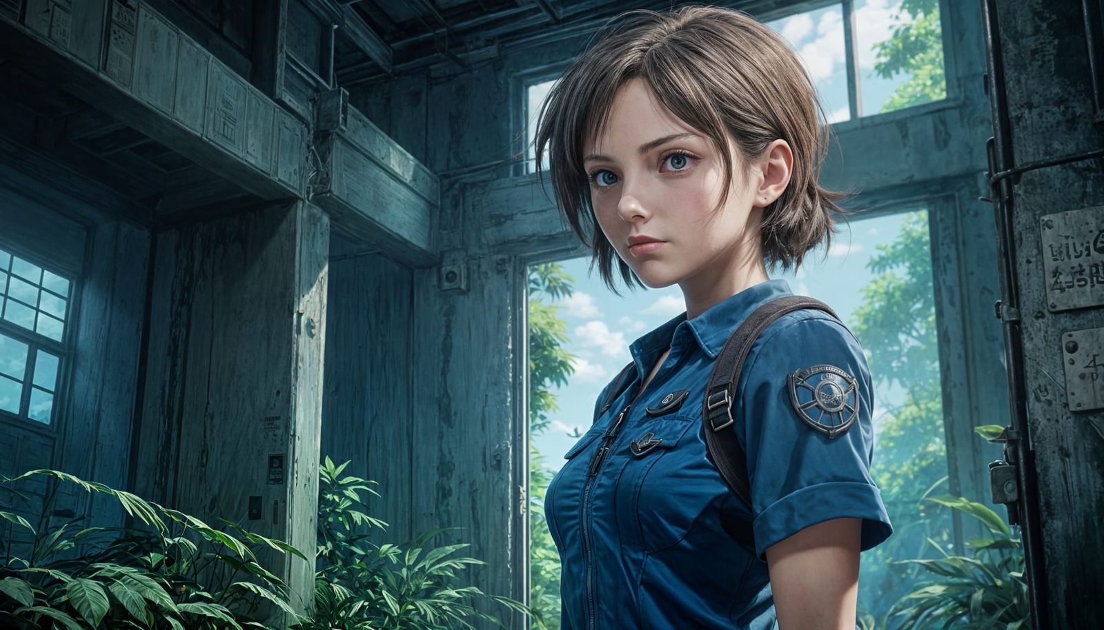 Jill Valentine in Studio Ghibli Anime Style