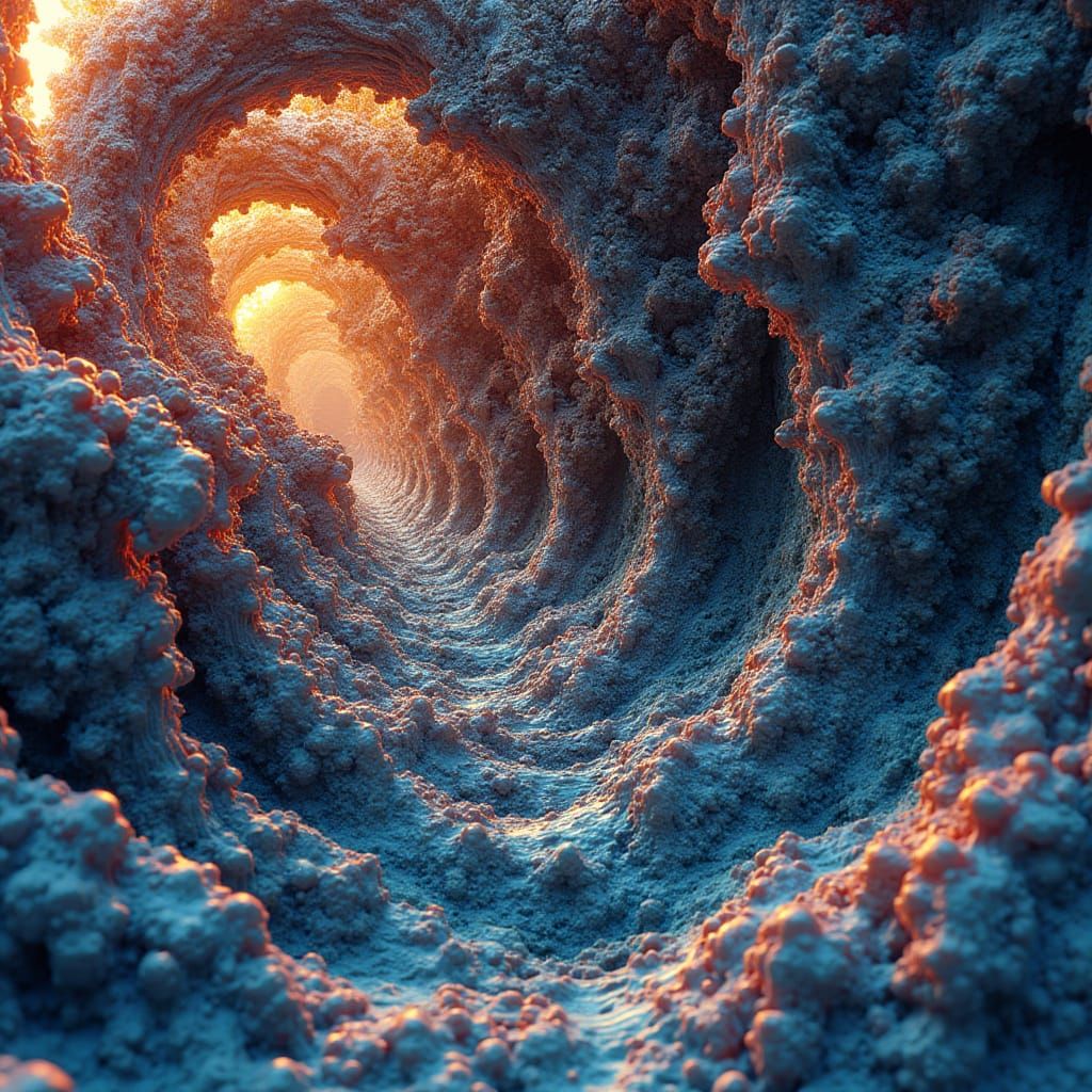 Intricate Abstract Vector Fractal with 3D Shading