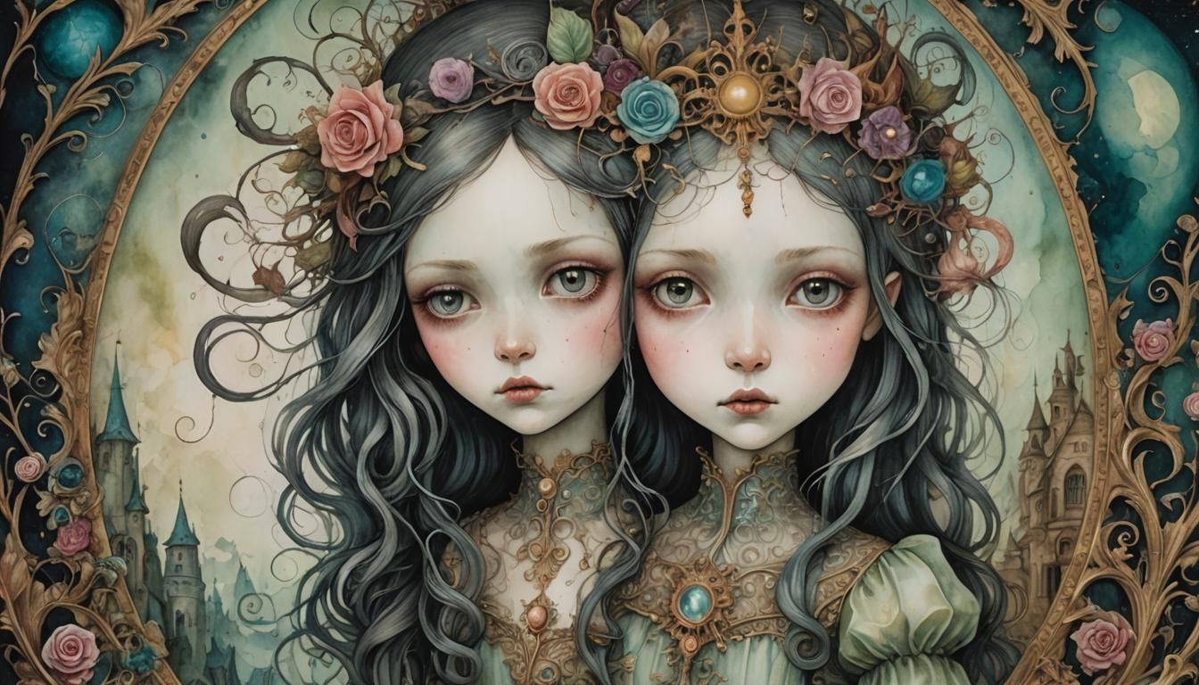 Surreal People in Hyperdetailed Fairytale Portrait