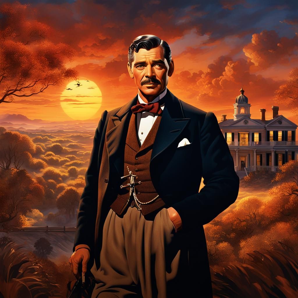 Clark Gable Portrait in Gone With the Wind Style