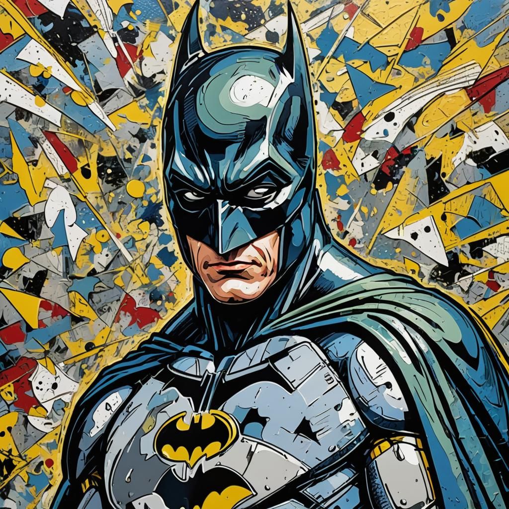Batman Comic Book Art in Roy Lichtenstein Style