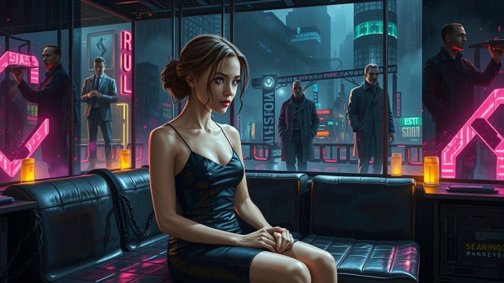 Gritty Futuristic Cityscape at Dusk