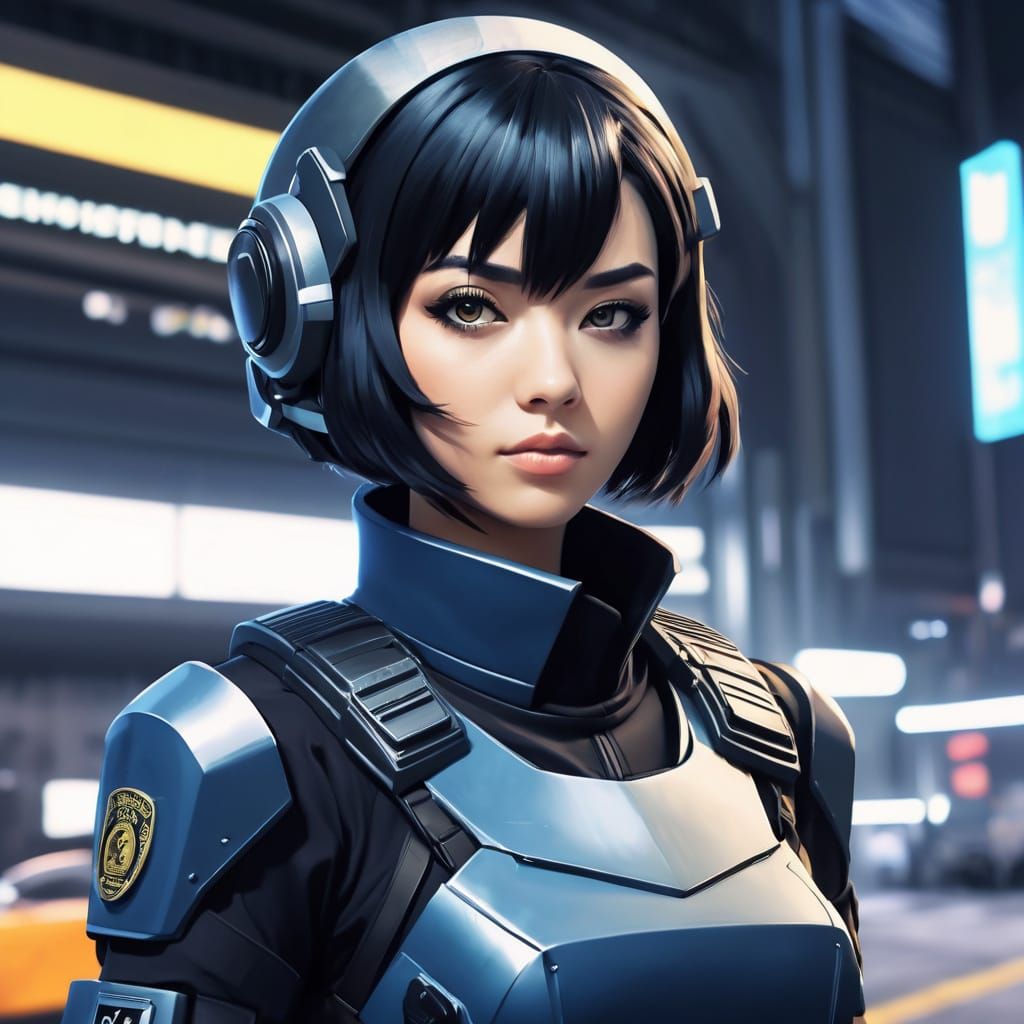 Anime scifi police officer...