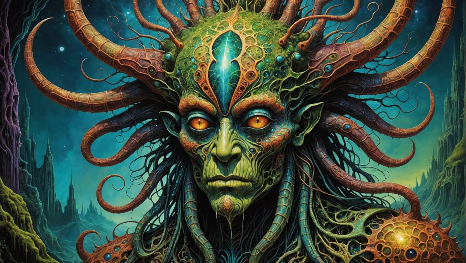 Cosmic Abstract Creature with Fractal Skin