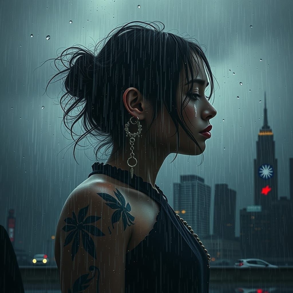 A Woman's Sorrow in the Rainy City