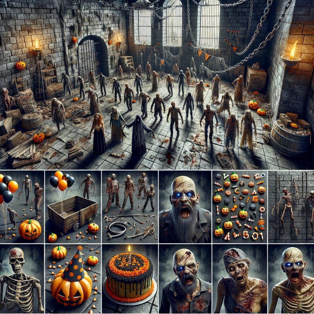 Creepy Dungeon Halloween Party with Zombies