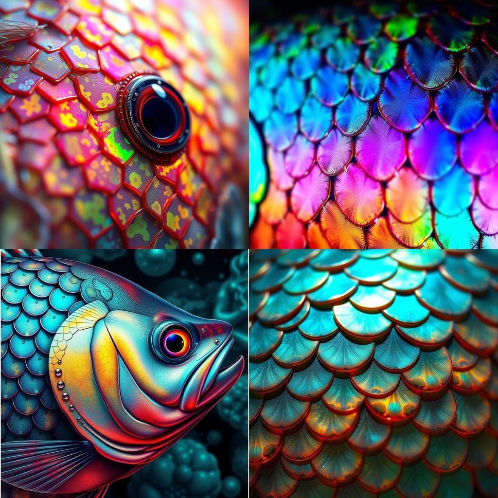 Macro Fish Scale Close-Up