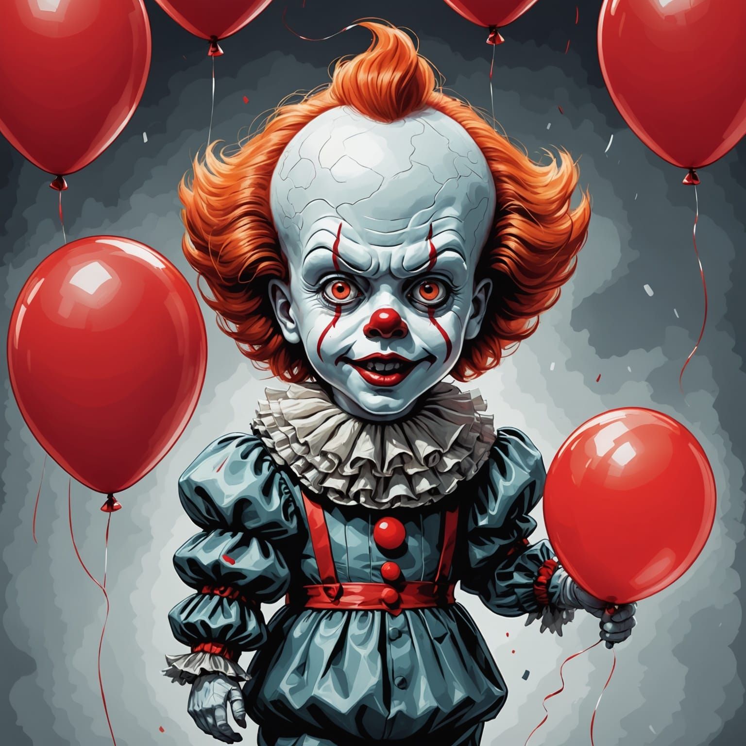 Cute Baby Pennywise Holding a Red Balloon