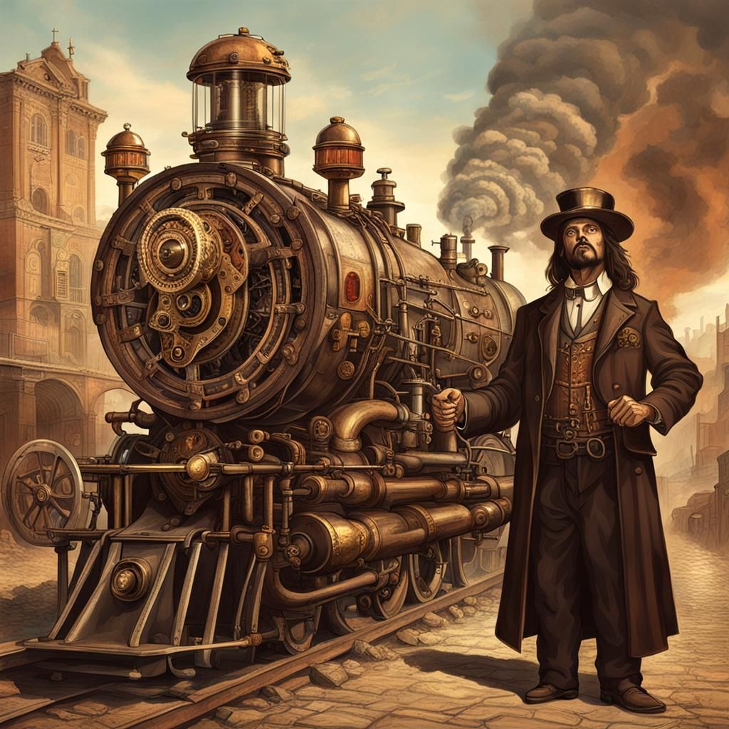 Steampunk Confrontation: Diabo vs Jesus Cristo