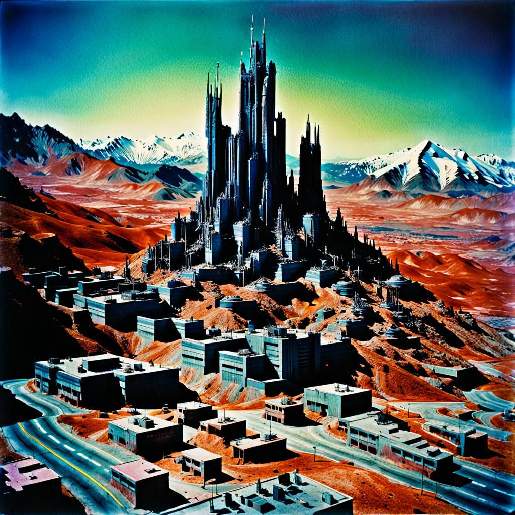 War-Torn Gothic City in Sci-Fi Futurism Style