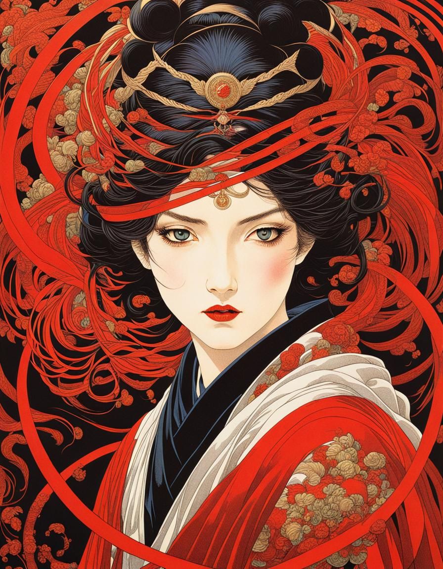 Empress with Expressive Eyes in Surreal Style