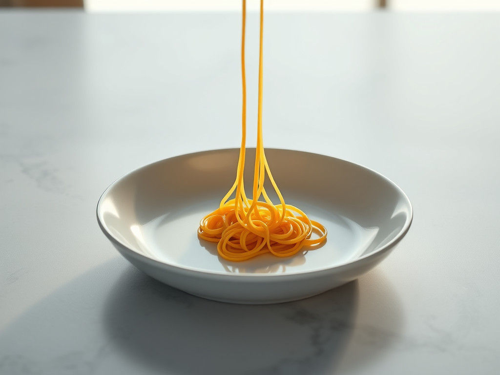 Single Spaghetti Strand in Hyperrealistic Digital Art
